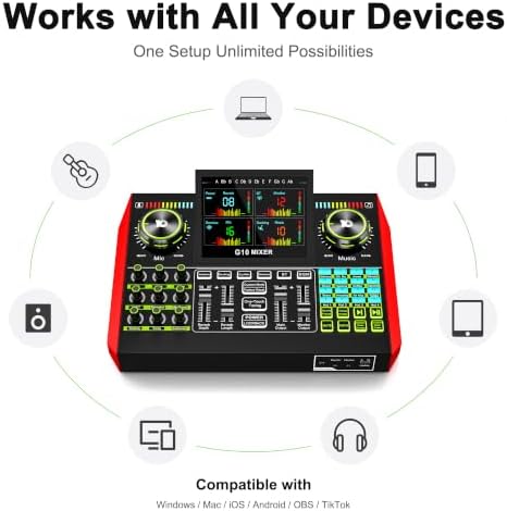 TENLAMP G10 Creator Audio Mixer Bundle with Microphone for Streaming - Image 4
