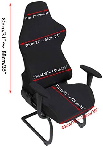 BTSKY Ergonomic Office Computer Game Chair Slipcovers (No Chair) | Stretchy Polyester Covers Universal Protective Chair Seat Covers for Reclining Racing Gaming Gaming Chair, Black - Image 3