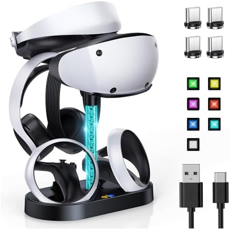 FASTSNAIL RGB Charging Stand & Storage Station for PlayStation VR2 - Black by FASTSNAIL