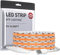 BTF-LIGHTING 5V USB COB LED Strip Lights 6.56FT Orange Color for TV by BTF-LIGHTING
