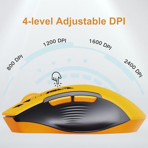 Uineer Wireless Mouse, 2.4GHz Rechargeable Computer Mouse, Battery Display - Image 4