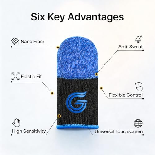 10-Pack Gaming Finger Sleeves, Compatible with All Touchscreen Devices - Image 2