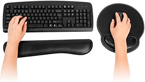 RICHEN Ergonomic PU Leather Keyboard Wrist Rest and Mouse Pad with Wrist Support, Memory Foam Set for Computer/Laptop,Gaming and Office, Comfortable for Easy Typing & Pain Relief (PU Black) - Image 6