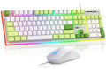 MageGee GT838 Gaming Keyboard and Mouse Combo, 104 Keys RGB Backlit Quiet Wired Keyboards with Number Pad, Metal Panel, Anti-Ghosting, Keyboards Set for Desktop, Laptop, PC, Green by MageGee