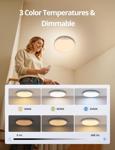 Combuh Wireless Shower Light Waterproof Battery Ceiling Lamp with Remote - Image 6