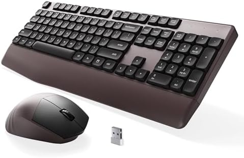 MPTOG Ergonomic Wireless Keyboard and Mouse Combo, Coffee by MPTOG