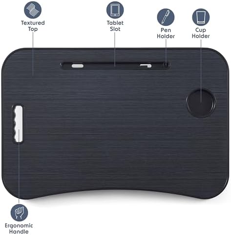 Nestl Light Grey Reading Pillow with Bed Desk for Laptop and Writing, Luxe Cut Plush Back Pillow for Sitting Up, Back and Arms Adjustable Support for Adult and Teens, Foldable Lap Desk for Bed 22x14” - Image 5