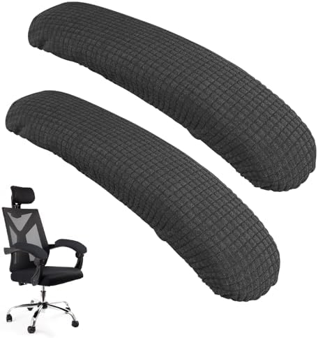 Vin Beauty Office Chair Armrest Covers, 2Pcs Office Removable Arm Rest Covering, Elastic Chair Armrest Covers, Office Seat Hand Rest Protector, Arm Covers Protectors for Office Chair(Grey) by Vin+Beauty