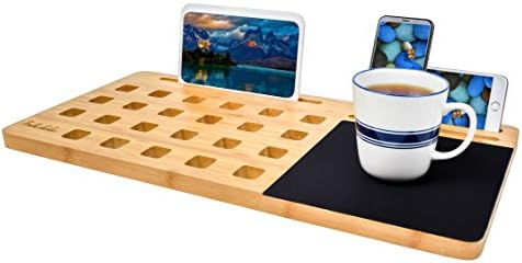 BOOKAHOLIC Lap Desk| Enhanced Organic Bamboo Lap Tray with Vent Holes & Built-in Fabric Covered Mouse Pad for 11",13",15" Laptops| Computer,Tablet, Phone Stand - Image 4