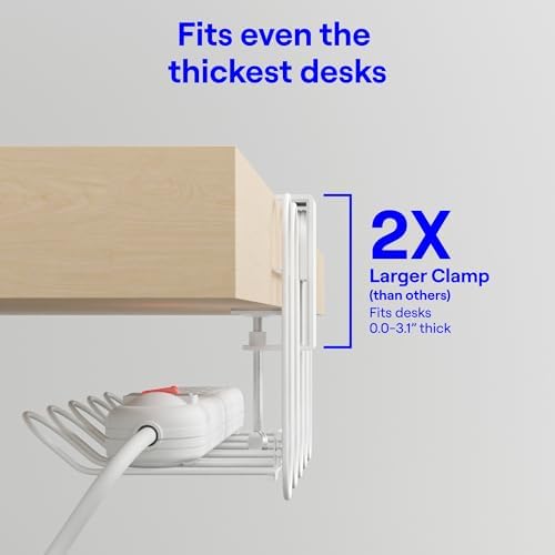 CarryUp Under Desk Cable Tray for Dorm Room - Cream - Image 4