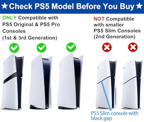 PS5 Wall Mount for PlayStation 5 Console - Sleek Hidden Design for Mounting Near or Behind TV, 2 Controller & Headset Holders Included (PS5 Original/PS5 Pro) - Image 2