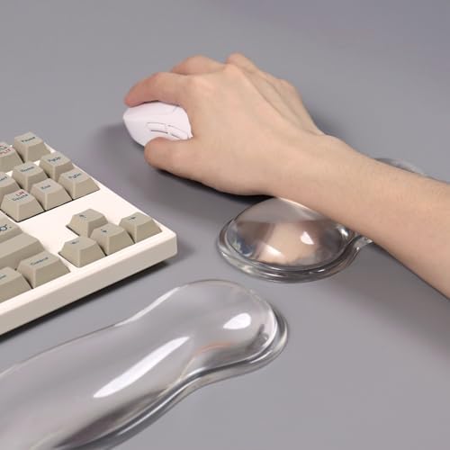 Clear Gel Wrist Rest for Mouse, White Mouse Wrist Rest | Relax Your Wrist,Comfort & Support for Typing and Gaming - Image 2