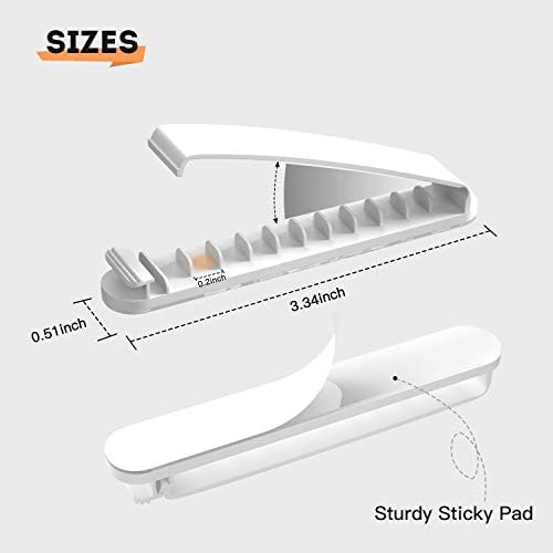 pzoz Cable Clips, 3 Pack Cord Organizer Charger Cable Management for Organizing Home Office Desk Phone Car Cable Wire, Self Adhesive Cord Holders (White) - Image 3