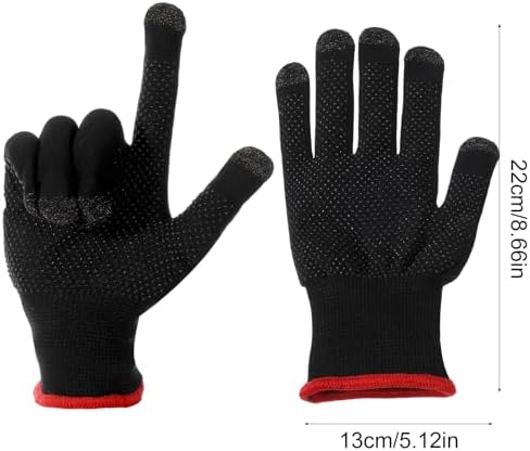 Gaming Gloves for Sweaty Hands, Ultra-Thin Touchscreen Mobile Game Gloves, Anti-Sweat Breathable Finger Sleeve, Non-Slip Silicone Grip for Phone Tablet Gaming, Black Gamer Glove for Streamers - Image 2
