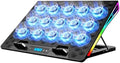 KeiBn Laptop Cooling Pad, Gaming Laptop Fan Cooling Pad with 15 Quiet Fans, RGB Laptop Cooler for 10-17.3 Inch, 4 Height Stands, 2 USB Ports - Blue by KeiBn-BornforyouBurntoever