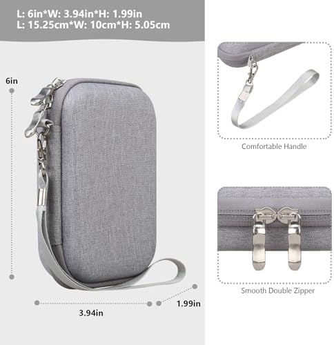 Supmay Carrying Case for Miyoo Mini Plus OnionOS Handheld Game Console, Retro Gaming Console Storage Holder Travel Bag with Mesh Pocket for USB-C Cable, TF-Card Reader, Instruction, Grey - Image 3