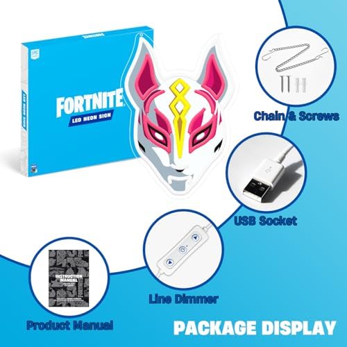 Gaming Neon Sign, Cyber Mask LED Wall Decor for Gamer Room, USB Powered Dimmable Neon Light for Esports Setup, Teen Bedroom, Man Cave, Streamer Background, Birthday Gift for Boys and Gamers - Image 6