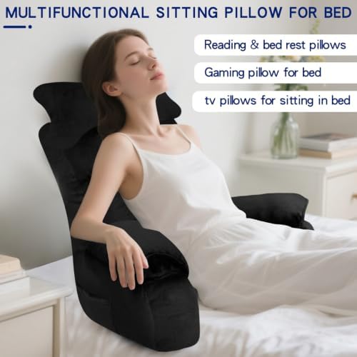YDCEULARDOH Reading Pillow for Bed Adult – Large Bed Pillow with Arms, Supportive Back Pillow for Sitting Up in Bed for Reading, Watching TV, or Gaming - Image 4