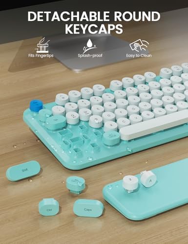 Wireless Keyboard and Mouse Combo, Typewriter Keyboard, Magnetic Wrist Rest - Image 6