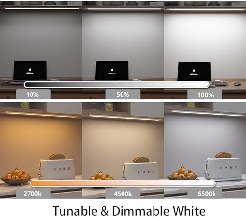 LED Light Bar,Plug-in, Dimmable, Adjustable White & RGB Color Changing, Alexa, Google Home Enabled Remote Counter Lights for Kitchen, Shelf, Cupboard, Desk, Monitor (1-Bar 12 Inch Kit) - Image 5