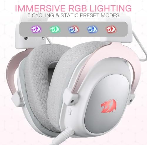Redragon H510 PRO 3-Mode RGB Gaming Headset - 7.1 Surround Sound - 53MM Audio Drivers in Memory Foam Ear Pads w/Durable Fabric Cover- Multi Platforms Headphone - USB Powered for PC/PS4/NS - Image 4