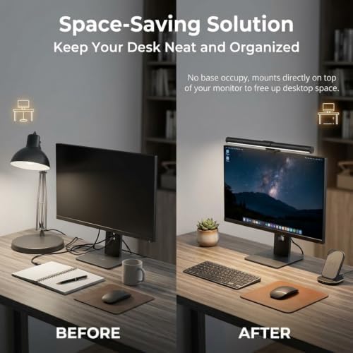 Monitor Light Bar for Computer Screen, 17.7 Inch Computer Monitor Lamp with 3 Color Modes, Touch Control Screen Light Bar, Eye Caring LED Desk Light for Monitor and Laptop - Image 7
