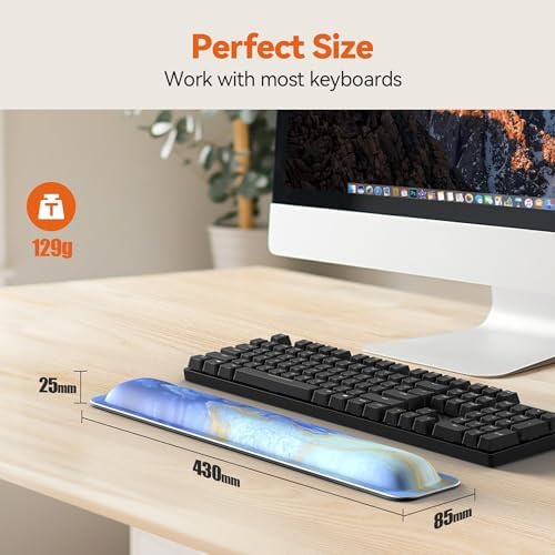 TECKNET Wrist Rest for Computer Keyboard Ergonomic, 1 in Thick, 17x3.3 in | Thicken Memory Foam, Typing Pain Relief, Wrist Support Pad for Keyboard, Comfort for Home/Office/Work, Anti-Slip Rubber Base - Image 6