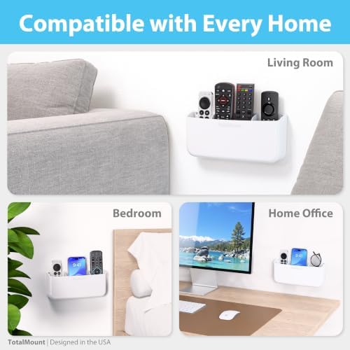 TotalMount Drop-Free Remote Holder – Removable Adhesive Strips – XL White - Image 6