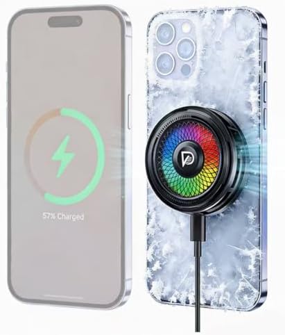 Doge&Vollar 25W Qi2 Certified Magnetic Charger with Cooling System - Phone Cooler for Gaming, Magsafe Charger for iPhone 17/16/15/14/13/12 Series by Doge%26Vollar