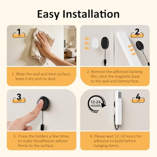 Magnetic Silicone Remote Control Holder with Security Cable 3 Pack Black - Image 5