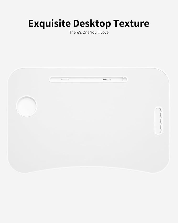 Ruxury Folding Lap Desk Bed Desk Laptop Table Tray, Breakfast Serving Tray, Portable & Lightweight Mini Table for Sofa Couch Floor - White - Image 6