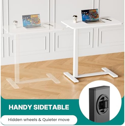 OLIXIS Bedside Table, Mobile Standing Desk, Bed Table for Apartment - Image 6