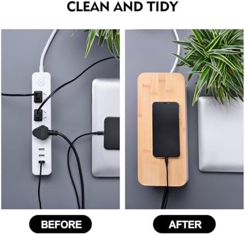 2Pack Cable Management Box,Wooden Style Cord Organizer Cord Hide Box - Image 6