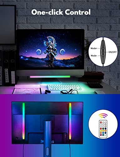 Under Monitor RGB Light Bar, LED Light for Desk Gaming Setup, USB Powered Keyboard Light, 12 Inch 5V, 353 Color Change Modes, Wireless Remote, LED Ambient Lights for Room Decor, Desk Setup, PC - Image 5