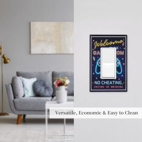 Decorative Outlet Covers Welcome to the Game Room Sign 1 Gang Rocker Light Switch Covers Single Gfci Wall Plate Electrical Receptacle Switchplate Plug Faceplate for Bedroom Decor - Image 7