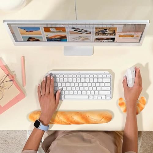 Soft Toast Bread Baguette Shape Anti-Skid Keyboard Wrist Rest Support & Mouse Wrist Support for Office,Computer,Laptop& Mac - Image 6