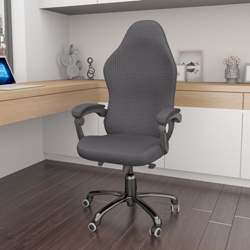 Gaming Chair Cover Game Chair Cover for Reclining Rotating Chair, Dark Gray | Waterproof, Cat Scratch Proof, Stretch with Amrest, Breathable, Anti-Scratch, Pet-Resistant,For Tall High Back Chairs - Image 2