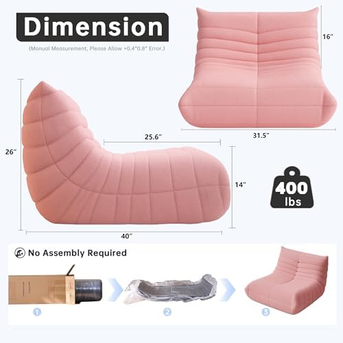 WHGBJA Bean Bag Chair for Adults, Lazy Bean Bag Sofa for Bedroom, Living Room, Reading, Gaming Floor Sofa Chair, Boneless, Comfy - Image 2