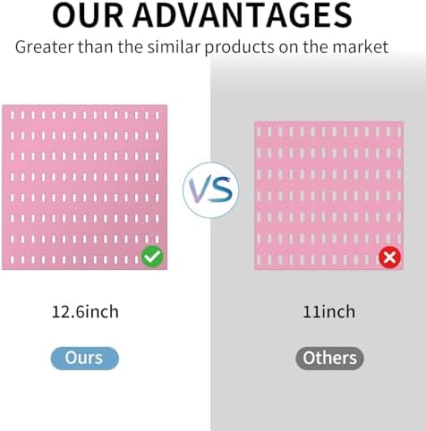 Wall-Mounted Pegboard Kit, 50.4" x 25.2" Organizer Panel – Large, Cost-Effective & Nail-Free Installation Pink - Image 5