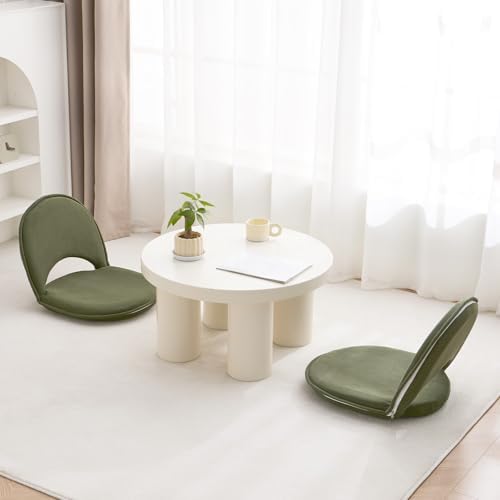 YOUKEEEJOJO Floor Chair 5-Position Adjustable Back Support Chair Foldable Camping, Floor Lounger,Corduroy Fabric, Video-Gaming Reading Watching, Indoor Outdoor Use(Green) - Image 2