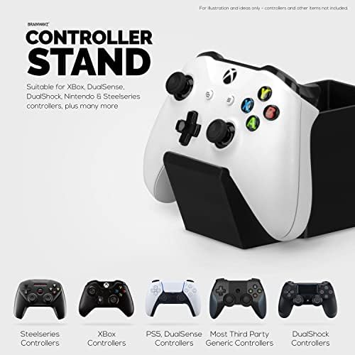 Desk Organizer with Game Controller Holder, Tablet Stand for iPads/iPhones, TV Remote & Pen Storage, Reduce Desktop Clutter, Have All Your Side Table Items in One Space (Black) - Image 5