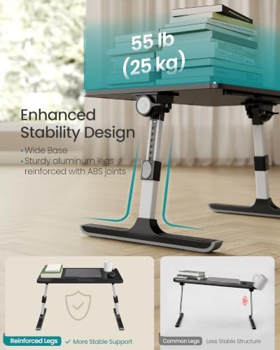 SONGMICS Bed Laptop Desk, Adjustable, 8 Heights, 23.6 x 15.7 Inches - Image 6