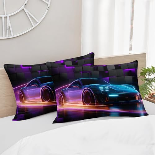 HOSIMA Boys Race Car Bedding Sets Full,1 Fitted Sheet+2 Pillowcases. - Image 7