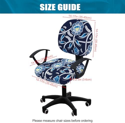 Smiry Stretch Printed Office Computer Desk Chair Covers for Seat & Backrest | Stretch Fit, Soft Fabric Universal Washable Removable, Anti-Dust Rotating Chair Slipcovers Protector - Image 4