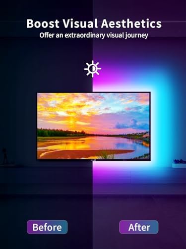 KANTUTOE LED Lights for TV, 23ft Backlights for 75-100in TV, RGB Backlight with Music Sync Bluetooth APP and Remote Control, USB Powered LED Strip for Bedroom Home Decor - Image 4