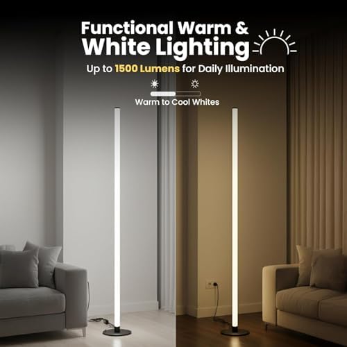 Smart Corner Floor Lamp with App & Remote Control, Music Sync LED Ambient Light,16 Million DIY Colors,1500 Lumens 80+ Scenes, Color Changing Standing Lamp for Living Room, Bedroom - Image 4