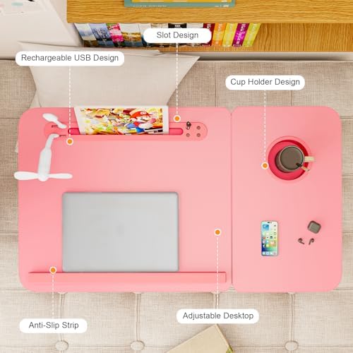 Laptop Desk for Bed, Adjustable Laptop Stand with 5 Different Angles - Image 4