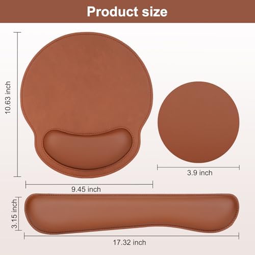 MOSISO Wrist Rest Support for Mouse Pad&Keyboard Set, Brown - Image 7