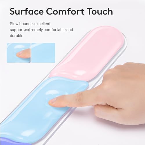 Upgrade Wrist Rest for Keyboard and Mouse, Ergonomic Gel Keyboard Wrist Rest Support Set, Easy Typing Pain Relief Mousepad for Office, Gaming, Purple Blue Pink - Image 4