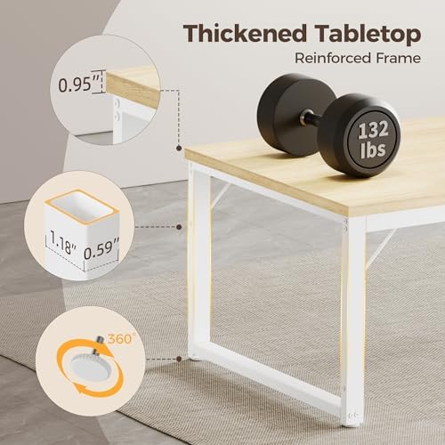 Mericonia 54 Inch Computer Desk, 1" Thick Heavy Duty Office Table - Image 4